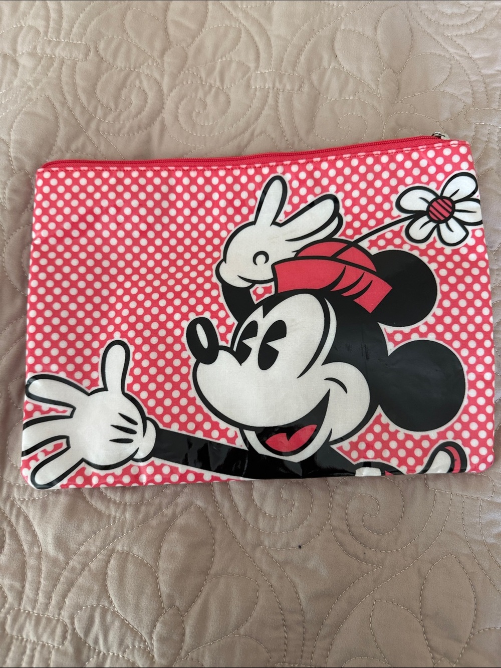 Disney Minnie Mouse Polka Dot Vinyl Zip Pouch